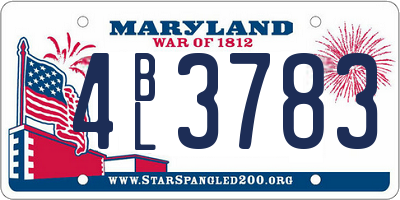 MD license plate 4BL3783