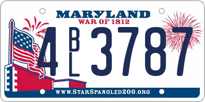 MD license plate 4BL3787