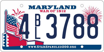 MD license plate 4BL3788