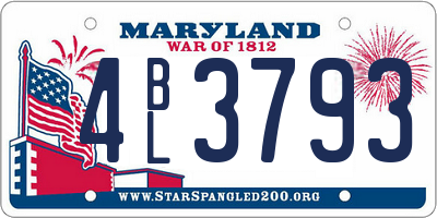 MD license plate 4BL3793