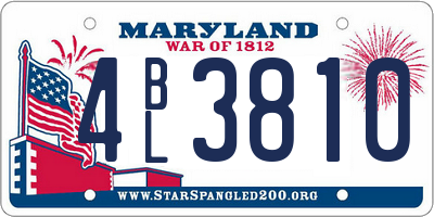 MD license plate 4BL3810