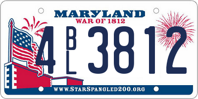 MD license plate 4BL3812