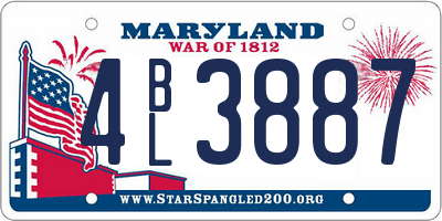 MD license plate 4BL3887