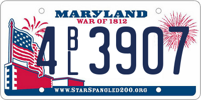 MD license plate 4BL3907