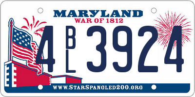 MD license plate 4BL3924