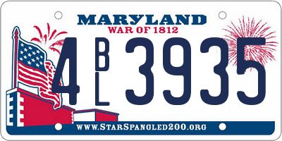 MD license plate 4BL3935