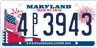 MD license plate 4BL3943