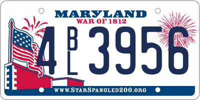 MD license plate 4BL3956