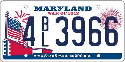 MD license plate 4BL3966