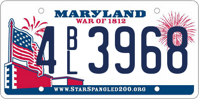 MD license plate 4BL3968