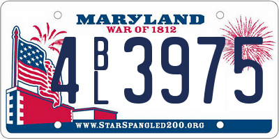 MD license plate 4BL3975