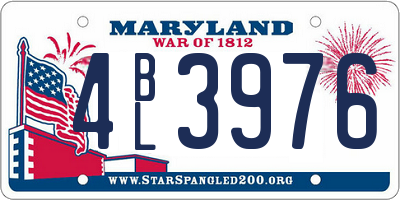 MD license plate 4BL3976