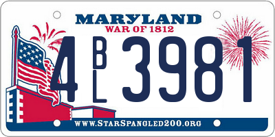 MD license plate 4BL3981