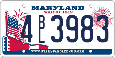 MD license plate 4BL3983