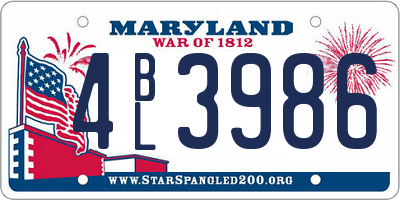 MD license plate 4BL3986