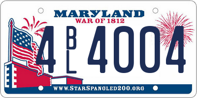 MD license plate 4BL4004