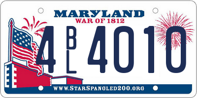 MD license plate 4BL4010