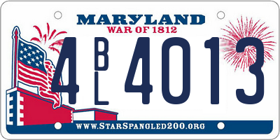 MD license plate 4BL4013