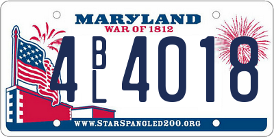 MD license plate 4BL4018