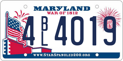 MD license plate 4BL4019