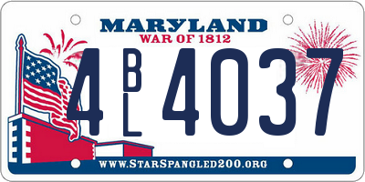 MD license plate 4BL4037