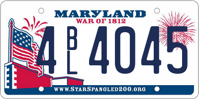 MD license plate 4BL4045