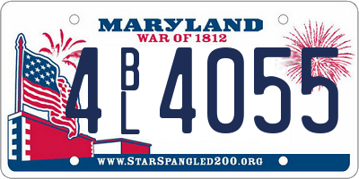 MD license plate 4BL4055