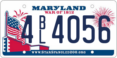 MD license plate 4BL4056