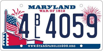 MD license plate 4BL4059