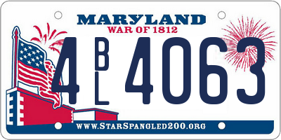 MD license plate 4BL4063