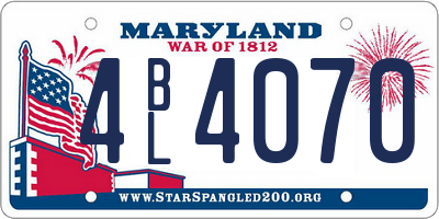 MD license plate 4BL4070