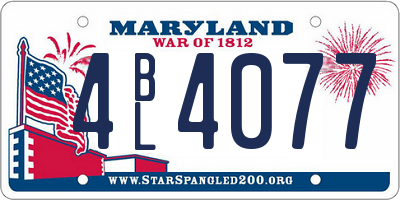 MD license plate 4BL4077