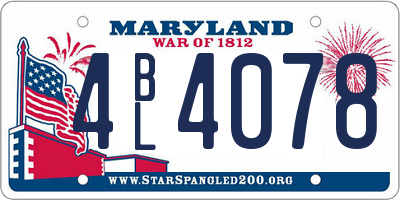 MD license plate 4BL4078
