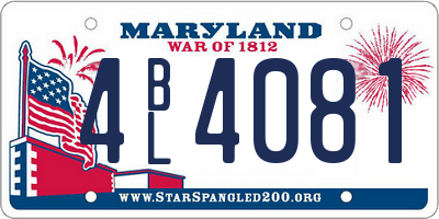 MD license plate 4BL4081