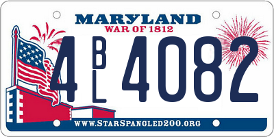 MD license plate 4BL4082