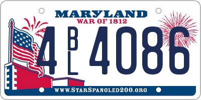 MD license plate 4BL4086
