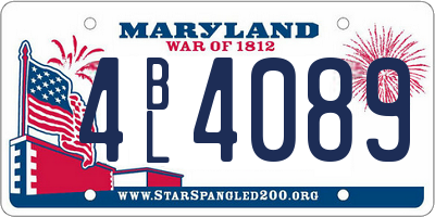 MD license plate 4BL4089
