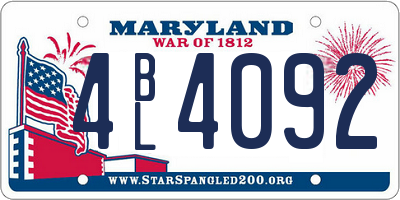 MD license plate 4BL4092