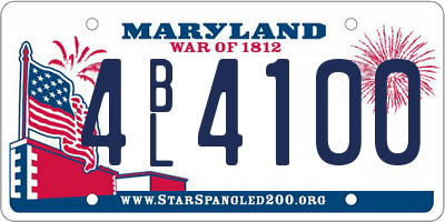 MD license plate 4BL4100