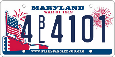 MD license plate 4BL4101