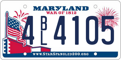 MD license plate 4BL4105