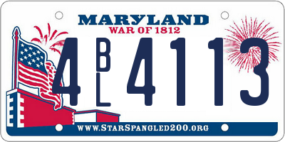 MD license plate 4BL4113