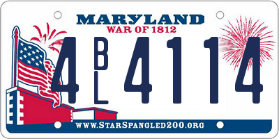 MD license plate 4BL4114
