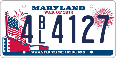 MD license plate 4BL4127