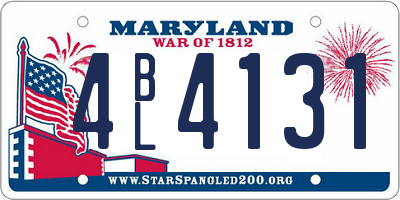 MD license plate 4BL4131
