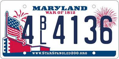 MD license plate 4BL4136