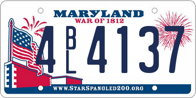 MD license plate 4BL4137