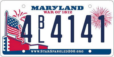 MD license plate 4BL4141