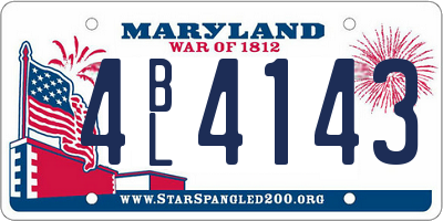 MD license plate 4BL4143