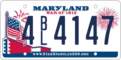 MD license plate 4BL4147
